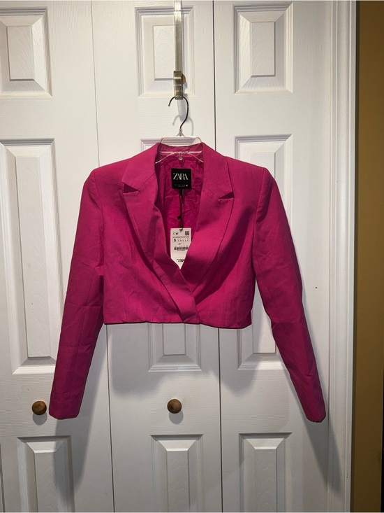 Zara Jackets & Blazers - Zara Cropped Blazer in Bright Fuchsia